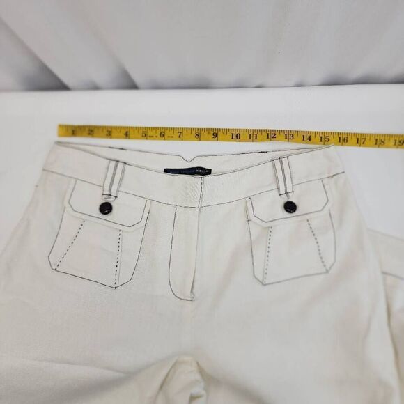 Saint Tropez West Size 10 White Linen Blend Wide Leg Trousers C16 - Picture 4 of 7